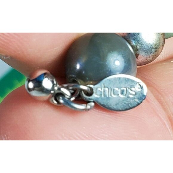 Chico's Wrap Stack Bracelet Green Flowers - Picture 5 of 5